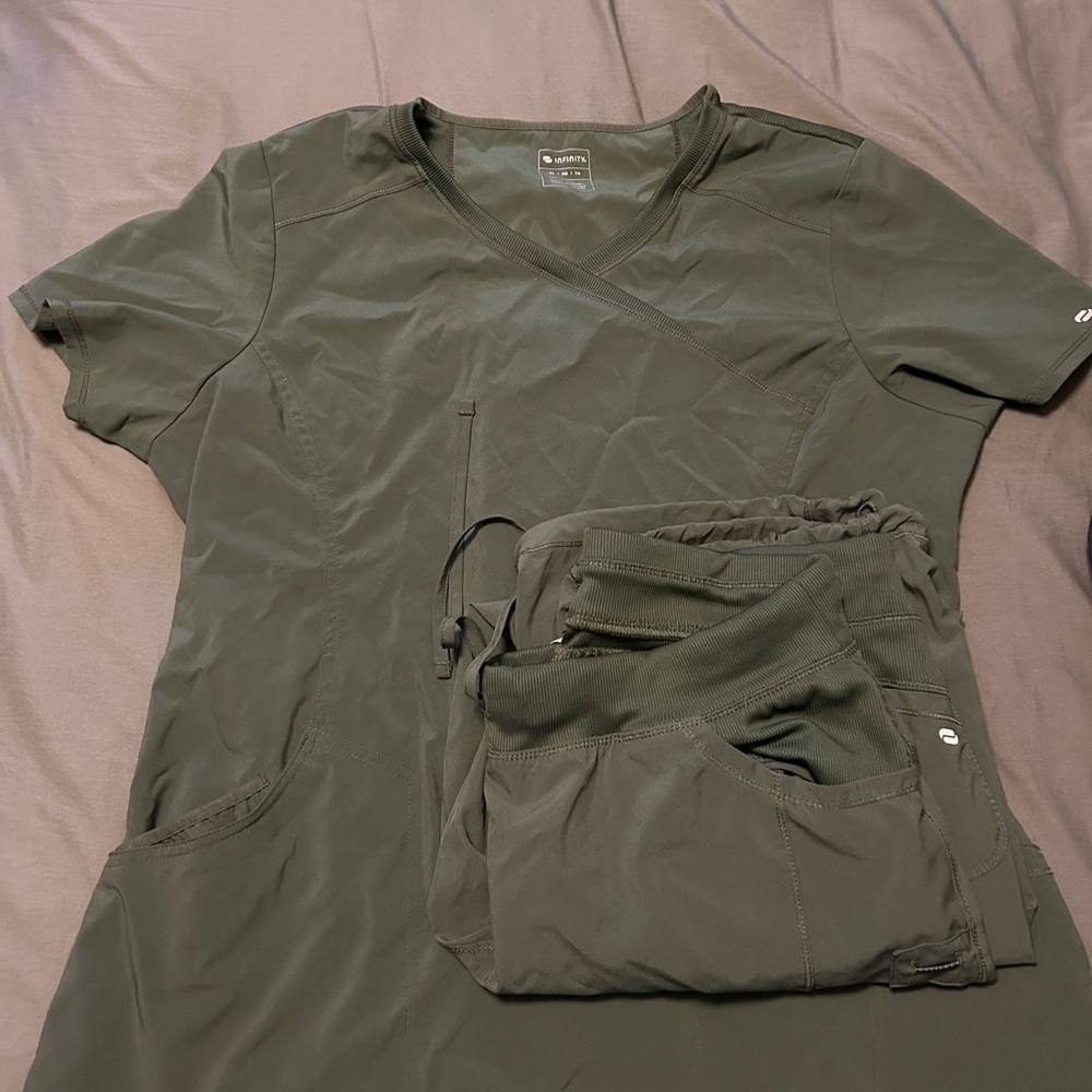 Cherokee Olive Green Scrub Set